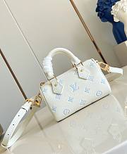 LV Nano Speedy Monogram Empreinte Milky White/ Blue M27702 - 16x10x7.5cm - 6