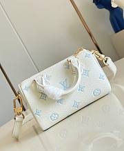 LV Nano Speedy Monogram Empreinte Milky White/ Blue M27702 - 16x10x7.5cm - 5