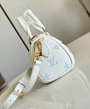 LV Nano Speedy Monogram Empreinte Milky White/ Blue M27702 - 16x10x7.5cm - 4