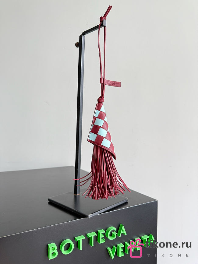 Bottega Veneta Fringes Charm Dark Red/Zenith - 1