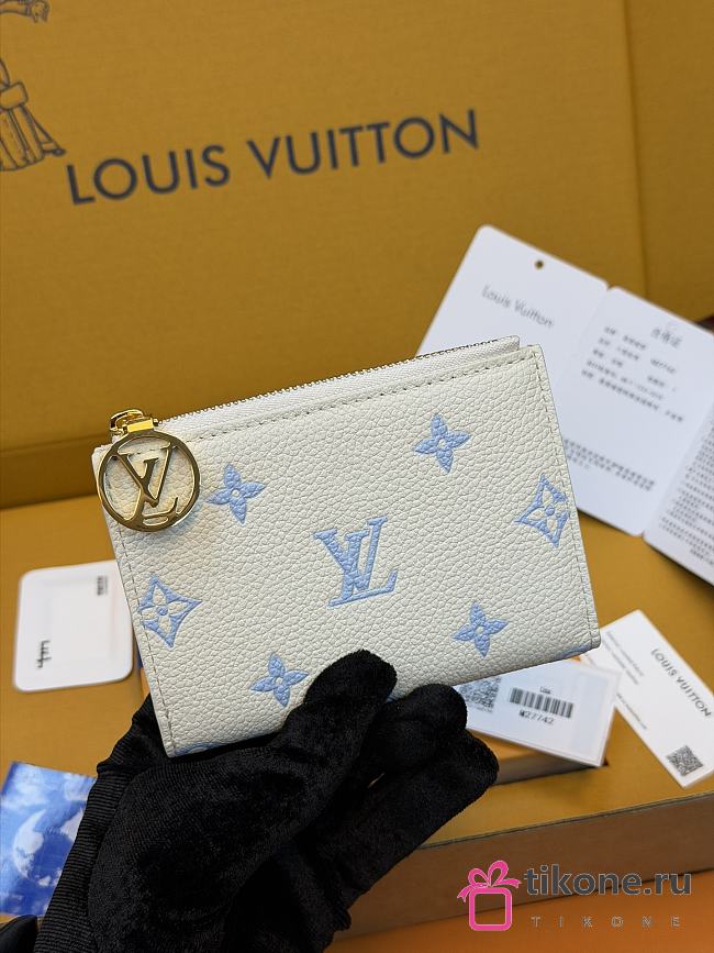 LV Lisa Wallet Monogram Empreinte Milky White/ Blue M27742 - 11.5x9x1.5 cm  - 1