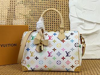 LVxTM Speedy Bandouliere 25 Multicolor/White M13085 - 25x19x15cm