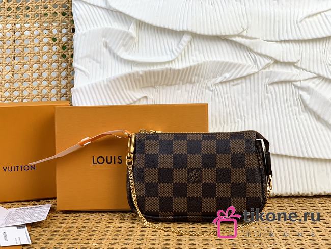 LV Mini Pochette Accessoires Damier Ebene Canvas N58009 - 15.5x10.5x4cm - 1