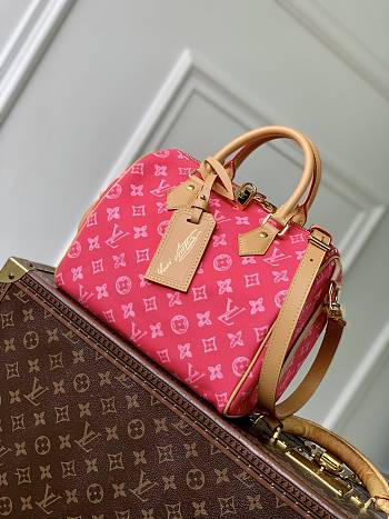 LV Speedy Bandouliere 25 Monogram Origine Rose Ruban M27528 - 25x19x15cm
