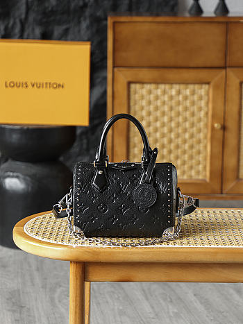 LV Speedy Trunk 20 Fashion Leather Black M27921 - 20.5x16x11cm