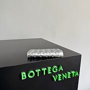 Bottega Veneta Intrecciato Passport Case in Lamina Satin Leather Silver - 13.6x9.5x0.5cm - 5