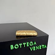 Bottega Veneta Intrecciato Passport Case in Lamina Satin Leather Gold - 13.6x9.5x0.5cm - 6