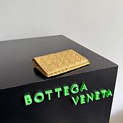 Bottega Veneta Intrecciato Passport Case in Lamina Satin Leather Gold - 13.6x9.5x0.5cm - 4