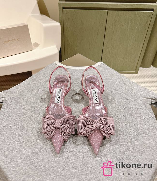 Jimmy Choo Brook 50 Embellished Slingback Pumps in Pink - 1