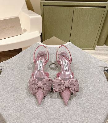 Jimmy Choo Brook 50 Embellished Slingback Pumps in Pink