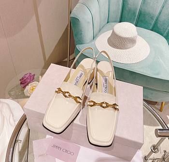 Jimmy Choo Diamond Tilda 45 Slingback Pumps in White