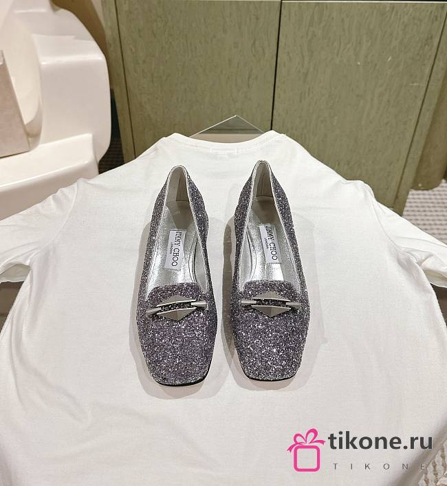 Jimmy Choo Ravi Ballerina in Silver - 1