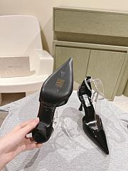 Jimmy Choo Stevie 100 Black Patent Leather Pumps Crystal Anklet - 5
