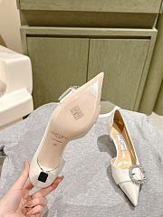 Jimmy Choo Melva 50 Embellished Leather Pumps in White  - 4