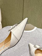Jimmy Choo Melva 50 Embellished Leather Pumps in White  - 5