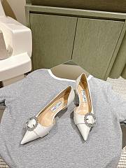 Jimmy Choo Melva 50 Embellished Leather Pumps in White  - 2