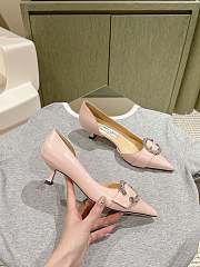 Jimmy Choo Melva 50 Embellished Leather Pumps in Nude - 6