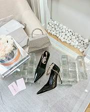 Jimmy Choo Diamond Talura 100 Black Leather Pumps  - 1