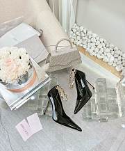 Jimmy Choo Diamond Talura 100 Black Leather Pumps  - 2