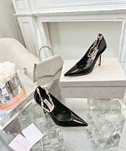 Jimmy Choo Diamond Talura 100 Black Leather Pumps  - 3