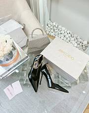 Jimmy Choo Diamond Talura 100 Black Leather Pumps  - 5