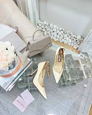 Jimmy Choo Diamond Talura 100 White Leather Pumps - 1