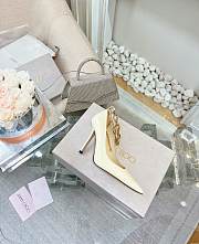 Jimmy Choo Diamond Talura 100 White Leather Pumps - 6