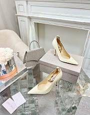 Jimmy Choo Diamond Talura 100 White Leather Pumps - 2