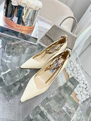 Jimmy Choo Diamond Talura 100 White Leather Pumps - 3