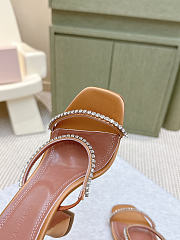 Amina Muaddi Gigi Slipper 95 Gold Satin And White Crystals - 3