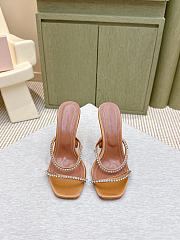 Amina Muaddi Gigi Slipper 95 Gold Satin And White Crystals - 2