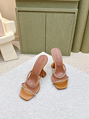 Amina Muaddi Gigi Slipper 95 Gold Satin And White Crystals - 4