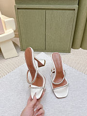 Amina Muaddi Gigi Slipper 95 White Satin And White Crystals - 5