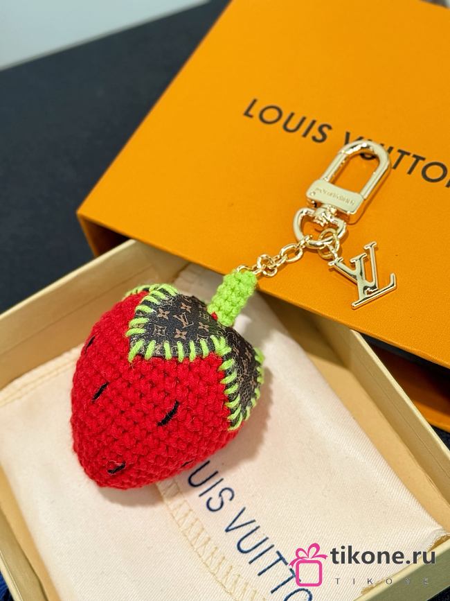 LV Berrylicious Crochet Bag Charm Red M02583  - 1