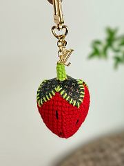 LV Berrylicious Crochet Bag Charm Red M02583  - 6