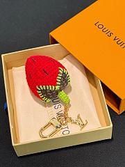 LV Berrylicious Crochet Bag Charm Red M02583  - 2