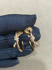 Tiffany Knot Hoop Earrings in Yellow/ Rose/ White Gold with Diamonds - 3