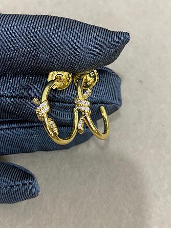 Tiffany Knot Hoop Earrings in Yellow/ Rose/ White Gold with Diamonds