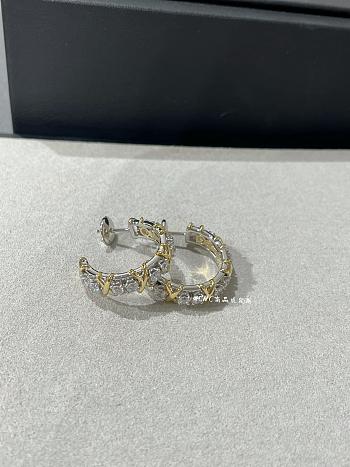 Tiffany Sixteen Stone Hoop Earrings in Platinum and Yellow Gold with Diamonds