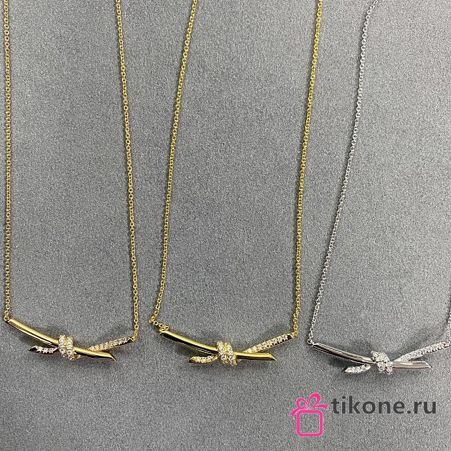 Tiffany Knot Pendant in Yellow/ Rose/ White Gold with Diamonds - 1