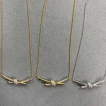 Tiffany Knot Pendant in Yellow/ Rose/ White Gold with Diamonds