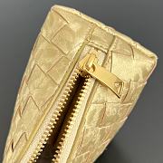 Bottega Veneta Intrecciato Small Beauty Pouch Lamina Satin Leather Gold - 16.5x10.5x9cm - 6