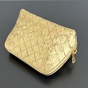 Bottega Veneta Intrecciato Small Beauty Pouch Lamina Satin Leather Gold - 16.5x10.5x9cm - 5