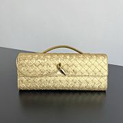 Bottega Veneta Andiamo Clutch in Lamina Satin Leather Gold - 31x13x3cm - 2