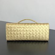 Bottega Veneta Andiamo Clutch in Lamina Satin Leather Gold - 31x13x3cm - 5
