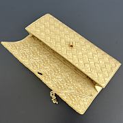 Bottega Veneta Andiamo Clutch in Lamina Satin Leather Gold - 31x13x3cm - 4