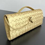 Bottega Veneta Andiamo Clutch in Lamina Satin Leather Gold - 31x13x3cm - 3