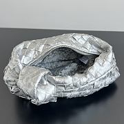 Bottega Veneta Mini Jodie Lamina Satin Leather Silver - 28x23x8cm - 6