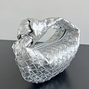 Bottega Veneta Mini Jodie Lamina Satin Leather Silver - 28x23x8cm - 5