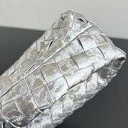 Bottega Veneta Mini Jodie Lamina Satin Leather Silver - 28x23x8cm - 4